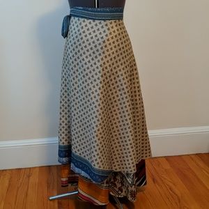 Long Silk Bohemian Wrap Skirt NWT